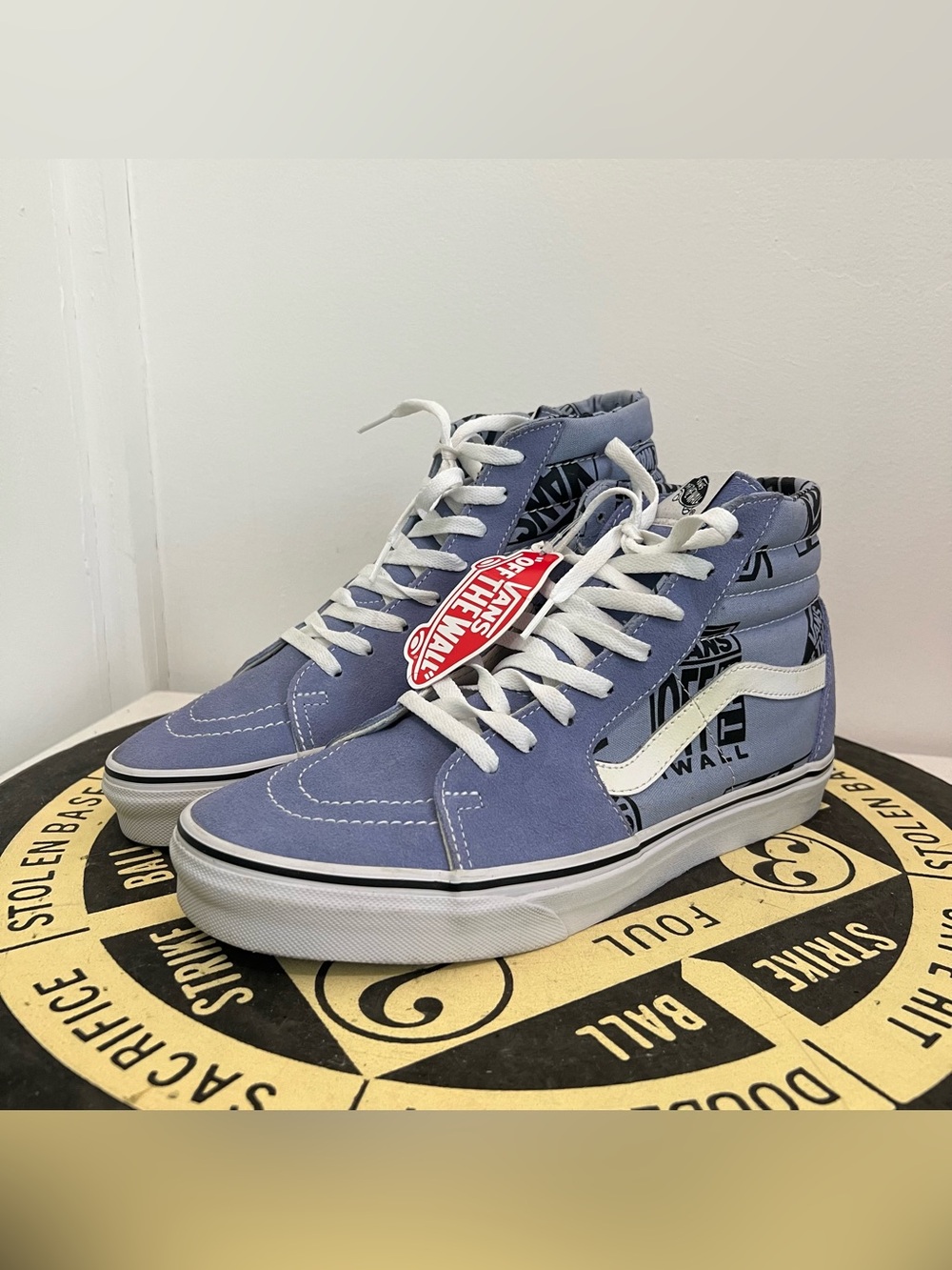 Vans Sk8-Hi Logo Mix Lavender White Shoes High Top Sneakers Men’s Size 10
